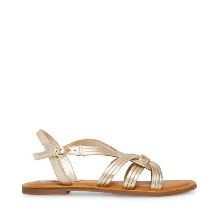 Sandalias Planas Steve Madden Prim Mujer Doradas | ES HVE639